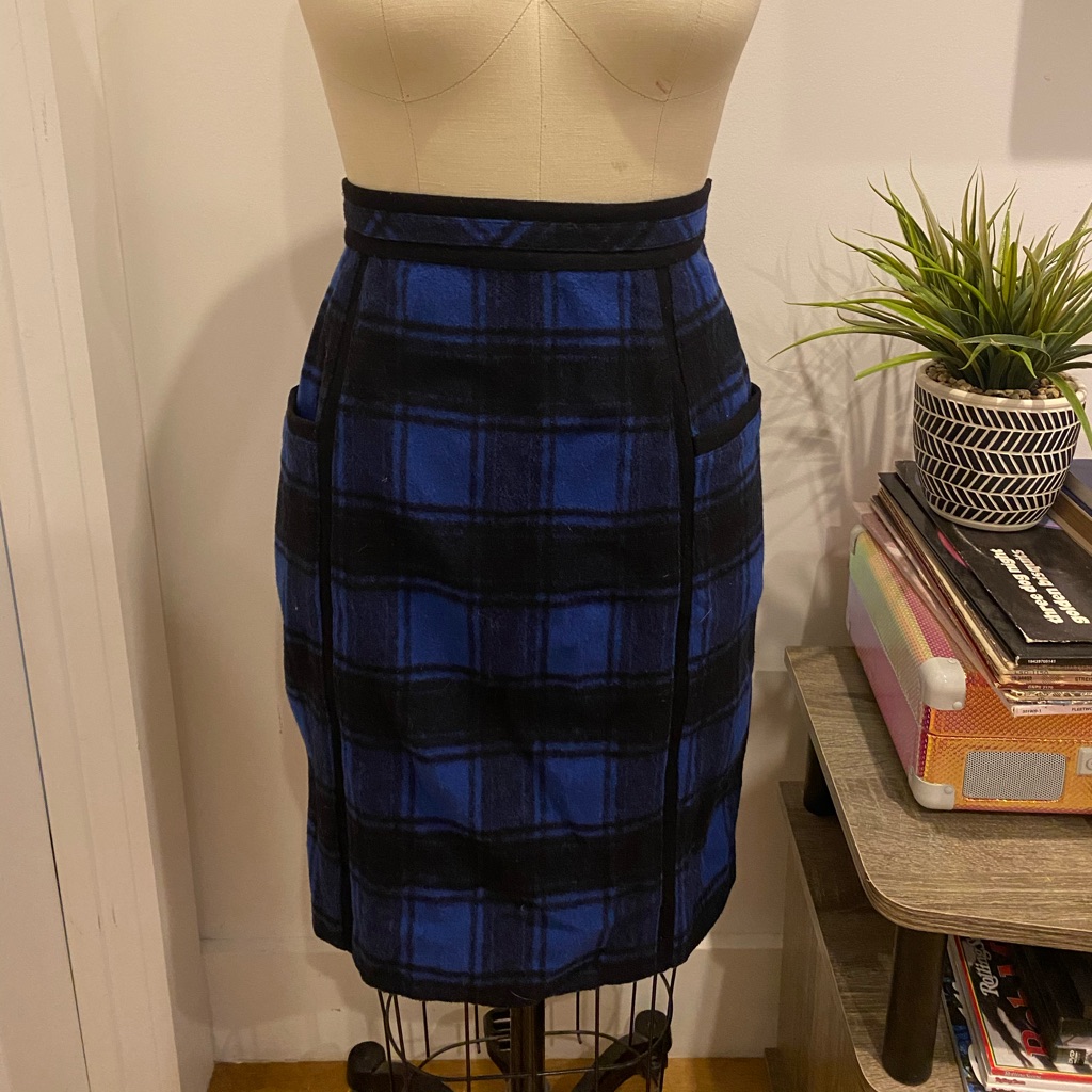 Adam By Adam Lippes Wool Plaid Pencil Skirt
